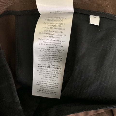 GUCCI Size 36 Brown Wool Zip Up Dress Pants