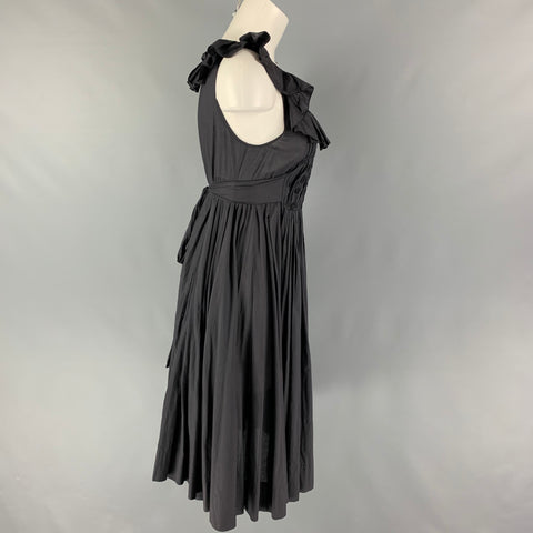 SONIA RYKIEL Size 4 Slate Black Cotton Applique Sleeveless Dress