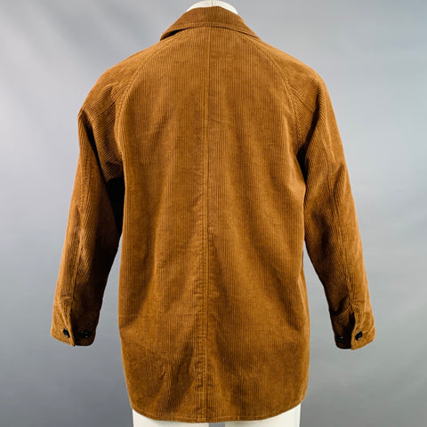 MONITALY Size 40 Brown Corduroy Cotton Raglan Sleeve Jacket