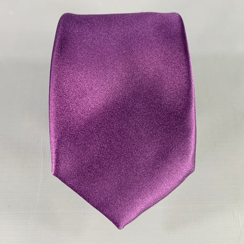 ERMENEGILDO ZEGNA Purple Silk Satin Tie