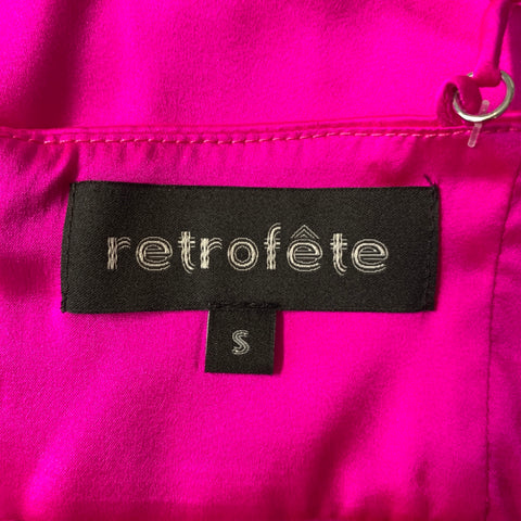 RETROFETE Size S Pink Magenta Silk Bralette Casual Top