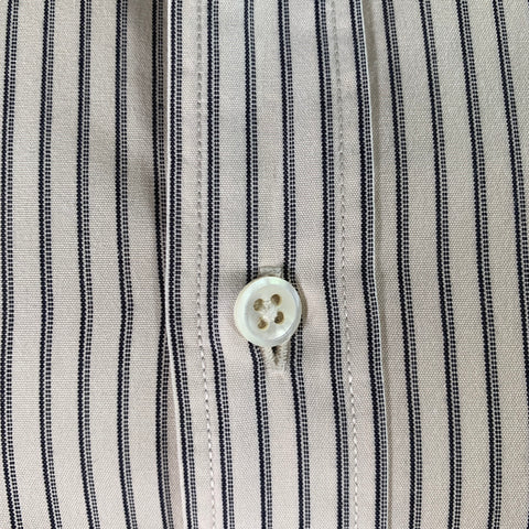 RRL by RALPH LAUREN Size S Cream Black Stripe Cotton Long Sleeve Shirt