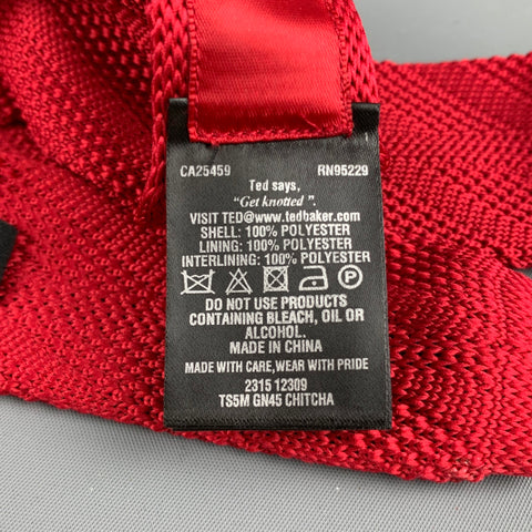 TED BAKER Red Knitted Polyester Tie