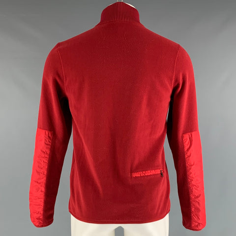 PRADA Talla M Jersey rojo con cremallera de poliéster sólido