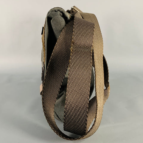 TUMI Grey Brown Canvas Messenger Bag