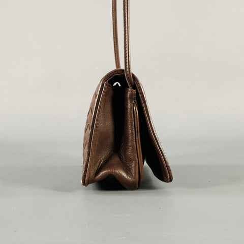 BOTTEGA VENETA Intrecciato Brown Woven Leather Crossbody Bag