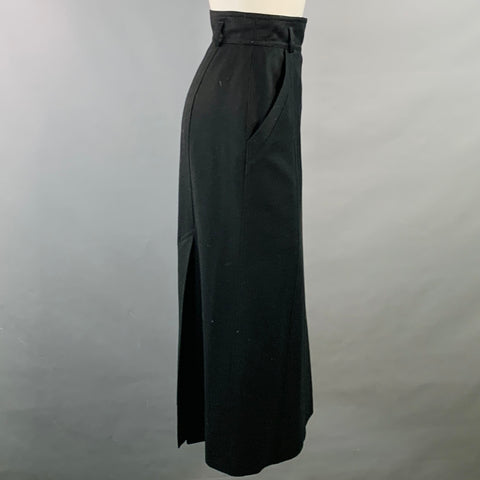 Jupe crayon boutonnée en laine vierge noire ESCADA Taille M