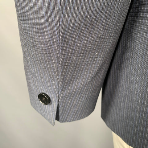 THEORY Size 42 Navy Blue Stripe Cotton Notch Lapel Sport Coat