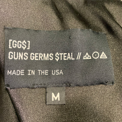 GUNS GERMS $TEAL Size M Black Multi Color Marbled Silk Jacket