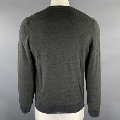 LOUIS VUITTON Size XXL Grey Charcoal Knitted Wool V-Neck Pullover