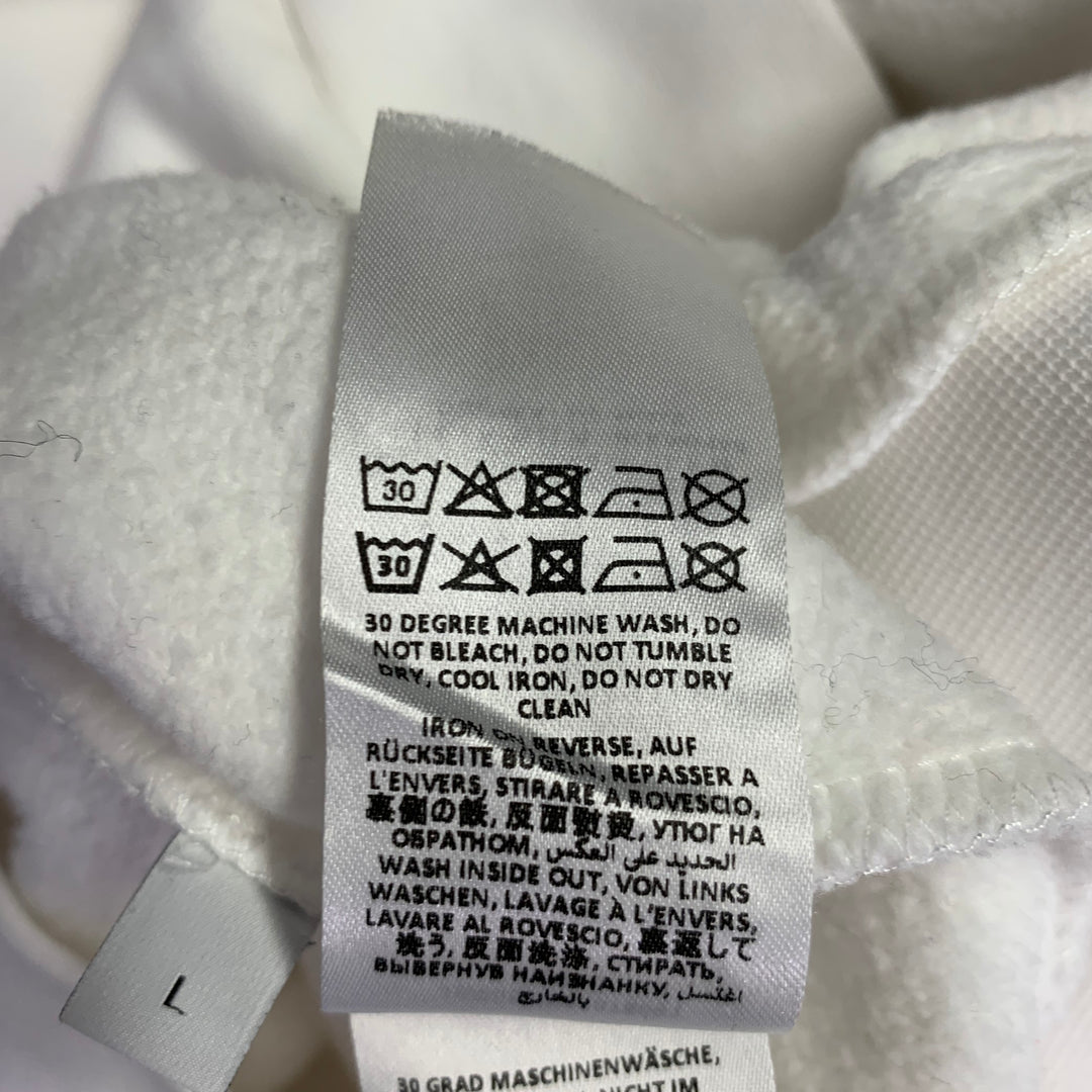 JW ANDERSON Size L White Multi Color Carrie Print Cotton Hooded Sweatshirt