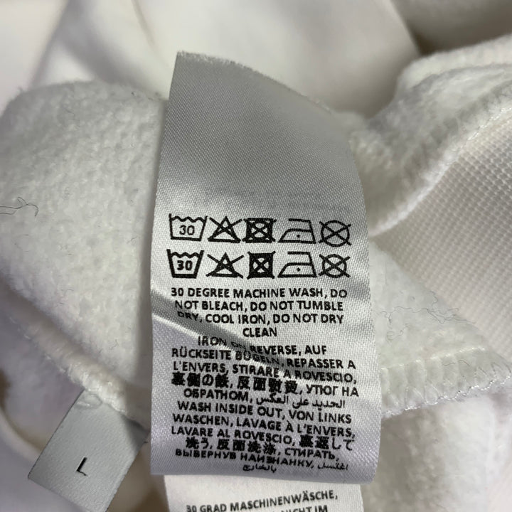 JW ANDERSON Size L White Multi Color Carrie Print Cotton Hooded Sweatshirt