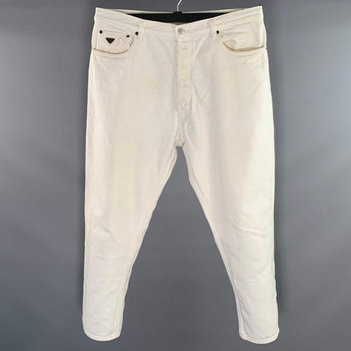 PRADA Size 36 White Denim Button Fly Jeans