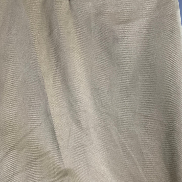 BELAFONTE Size XL Tan Twill Cotton Pleated Cuffed Button Fly Casual Pants