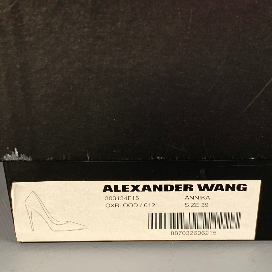 ALEXANDER WANG Size 9 Annika Red Oxblood Suede Pointed Toe Stiletto Pumps