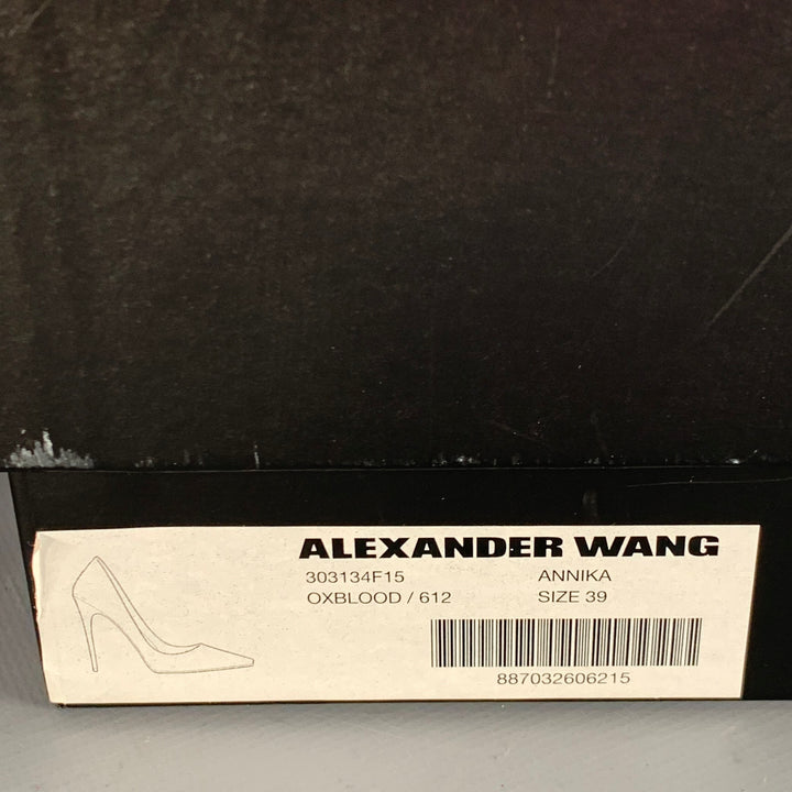 ALEXANDER WANG Size 9 Annika Red Oxblood Suede Pointed Toe Stiletto Pumps