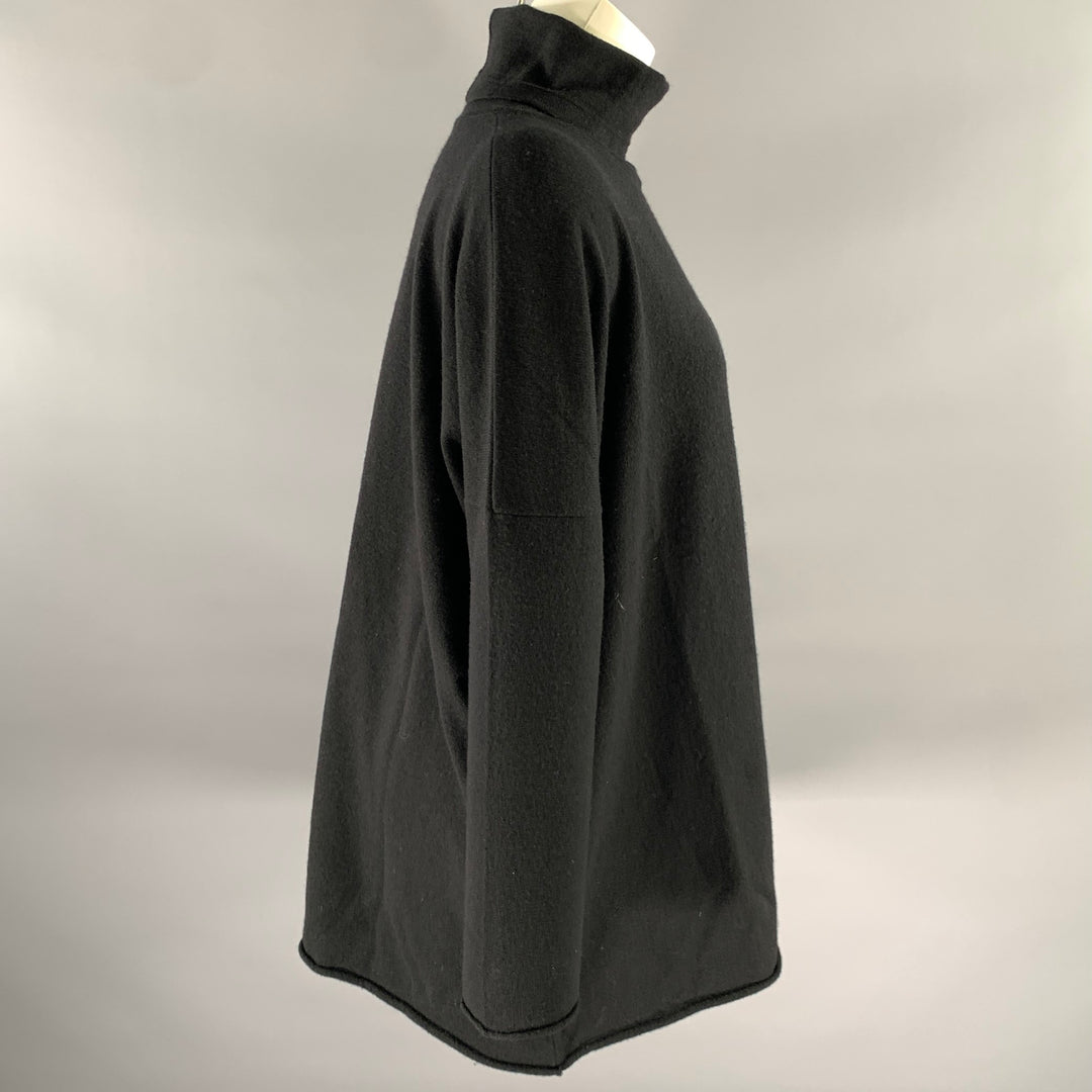 ESKANDAR Size M Black Cashmere Turtleneck Sweater