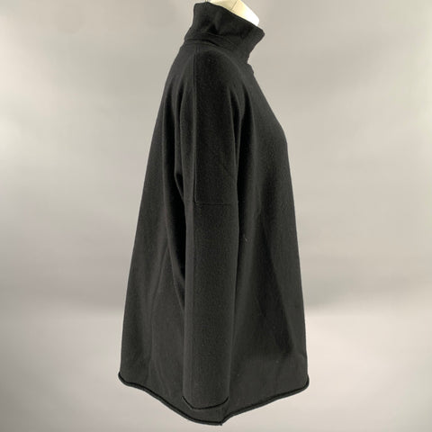 ESKANDAR Size M Black Cashmere Turtleneck Sweater