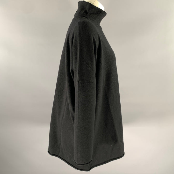 ESKANDAR Size M Black Cashmere Turtleneck Sweater