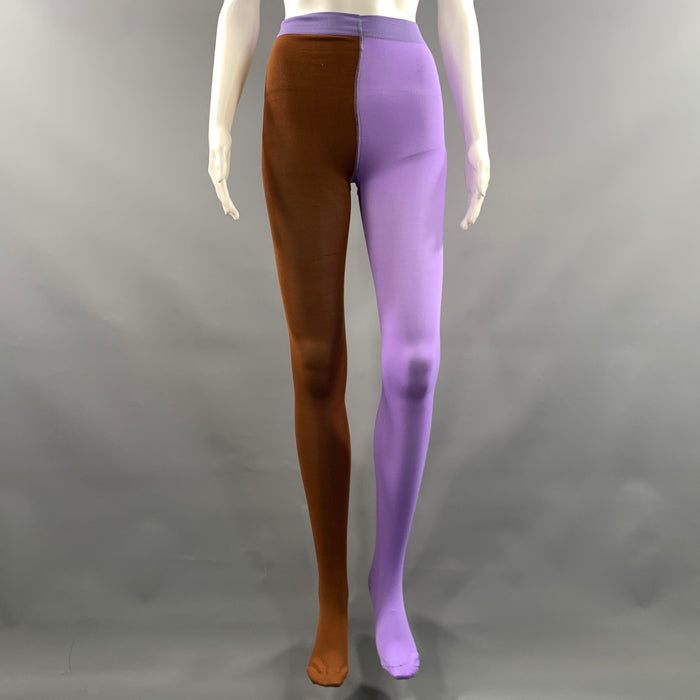 MARC JACOBS Size One Size Brown Purple Polymaide Color Block Leggings Leggings