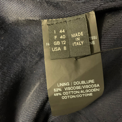 DEREK LAM Size 8 Navy Wool Button Up Coat