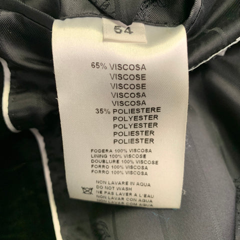 VERSACE COLLECTION Size 44 Black Velour Viscose Blend Sport Coat
