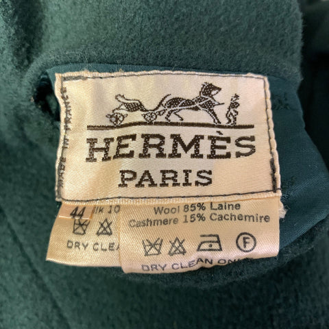 HERMES 1990's Etendards Et Bannieres Size 12 Multi-Color Cashmere Wool Reversible Jacket