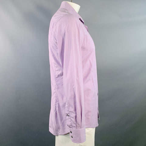 GUCCI Size L Purple Cotton Button Up Long Sleeve Shirt