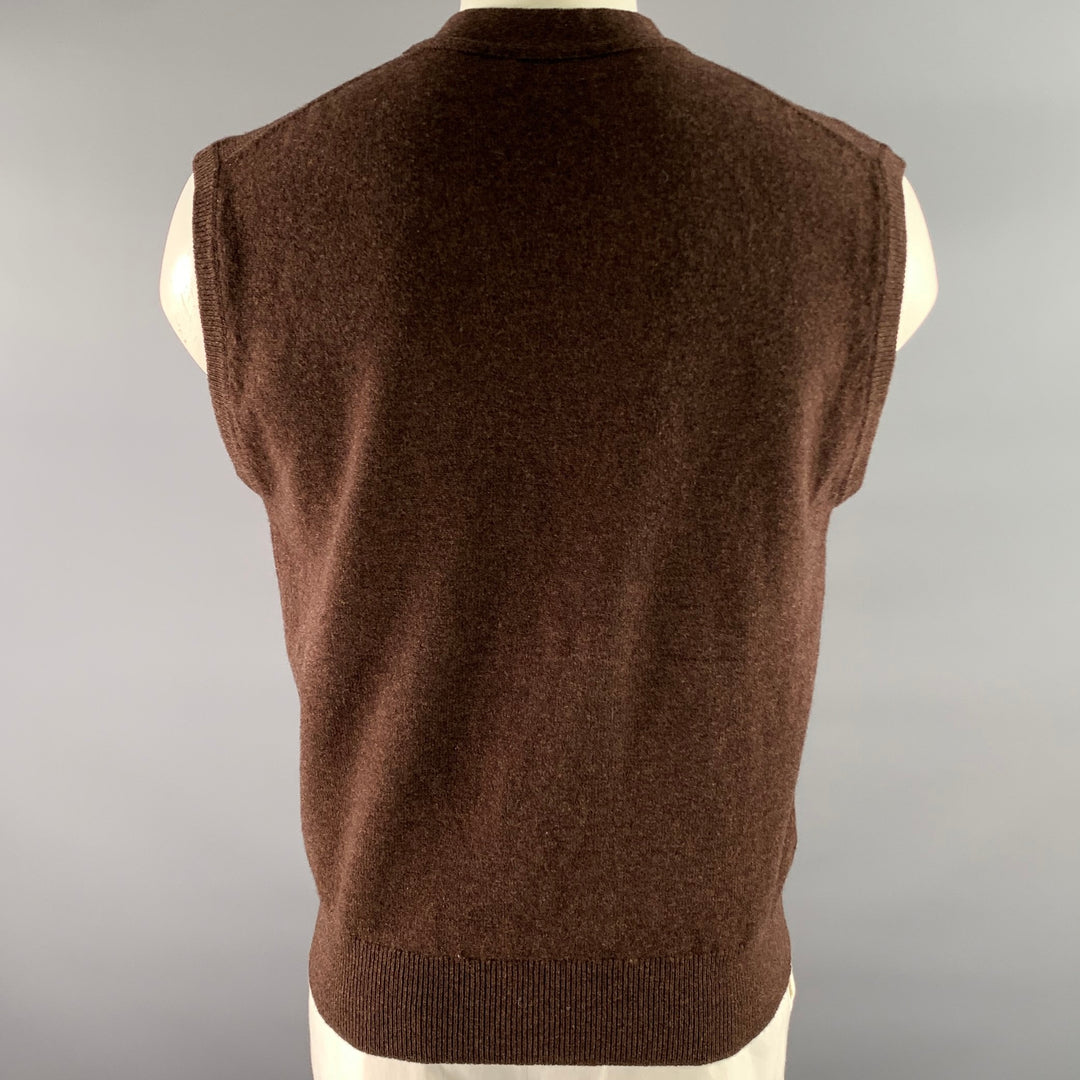 O'CONNELL'S Size M Brown Wool Oversized Vest