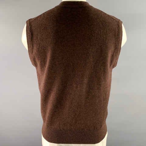 O'CONNELL'S Size M Brown Wool Oversized Vest