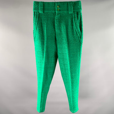 ORTTU Size 30 Green Tweed Acrylic Blend Tapered Pants