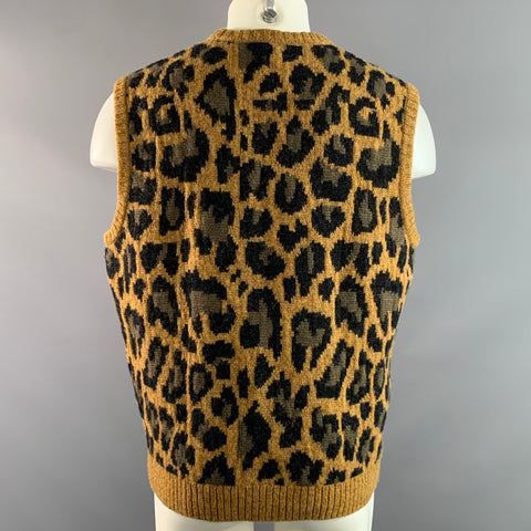 KAPITAL Size L Leopard  Print Wool Acryllic Vest