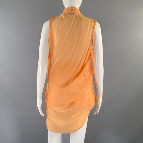ANN DEMEULEMEESTER Taille M Chemise sans manches drapée couleur pêche