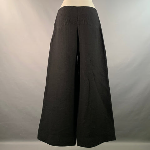 SARAH PACINI Size S Black Wool Blend Wide Leg Dress Pants