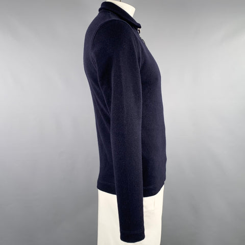 MICHAEL BASTIAN Size 42 Navy Yellow Grey Vertical Stripe Cashmere Pullover