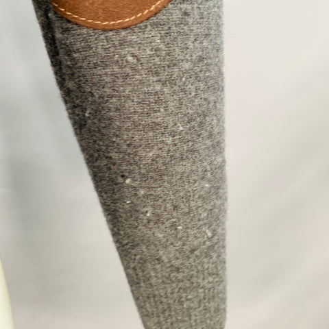 MAISON MARGIELA Size M Grey Brown Wool Suede Elbow Patches Sweater
