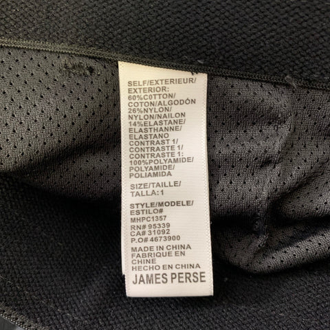 JAMES PERSE Size S Black Solid Cotton Blend Elastic Waistband Casual Pants
