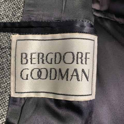 BERGDORF GOODMAN Size 44 Grey Black Tweed Wool Blend Overcoat