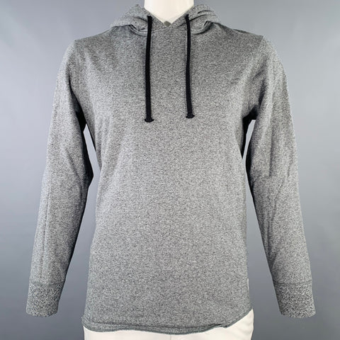 REIGNING CHAMP Size L Grey Melange Cotton Hoodie Sweatshirt