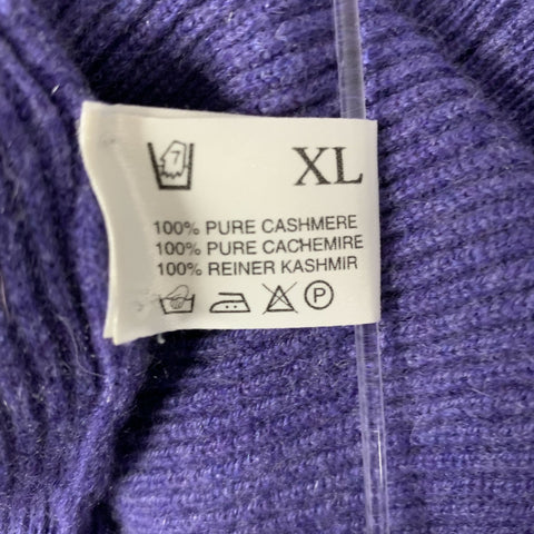 WILKES BASHFORD Size XL Purple Olive Knit Cashmere 1/4 Zip Sweater