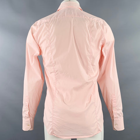 GUCCI Size M Pink Cotton Blend Slim Fit Long Sleeve Shirt