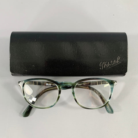 PERSOL Blue Grey Marbled Acetate Eyeglasses Frames