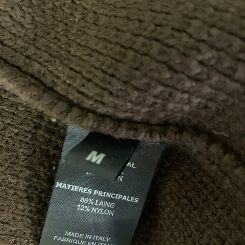 VETEMENTS FW2018 Size M Brown Wool &  Nylon Knitted Buttoned Cardigan Womens