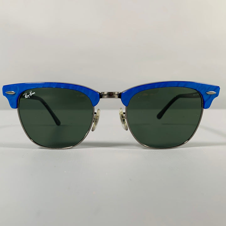 RAY-BAN -Clubmaster Classic- Blue Black Acetate Metal Sunglasses