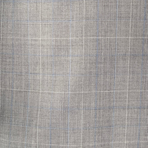 THEORY Size 42 Wellar Marlo Camley Blue Window Pane Wool Suit