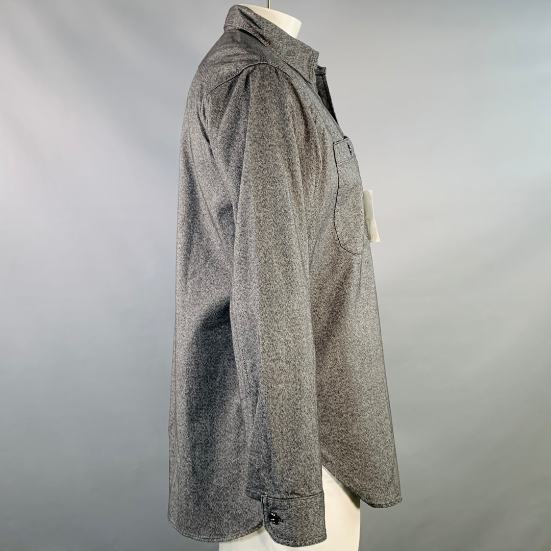 ENGINEERED GARMENTS Size L Grey Heather Cotton Two Pockets Long Sleeve Shirt