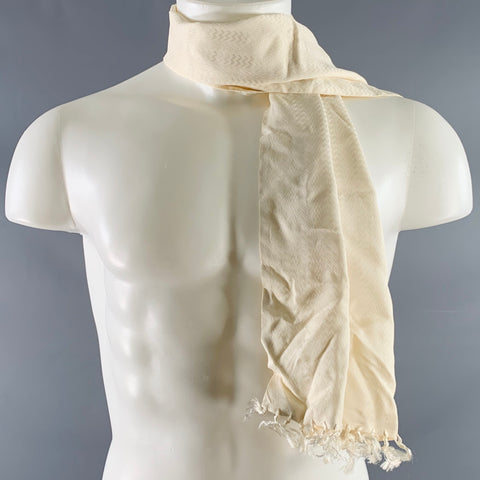 Écharpe à franges jacquard à chevrons crème VINTAGE