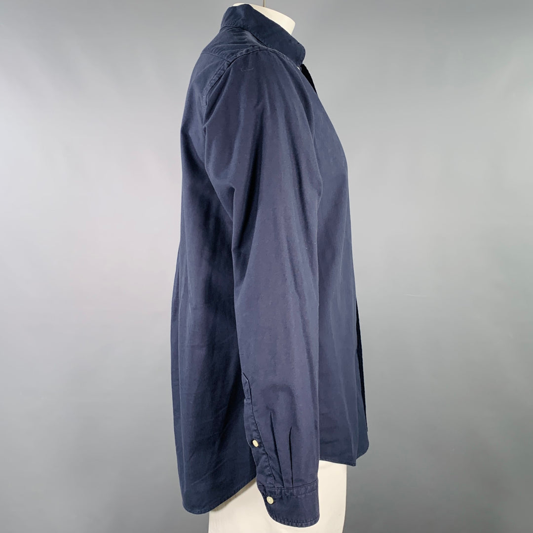 RALPH LAUREN Size L Navy Cotton Button Down Long Sleeve Shirt