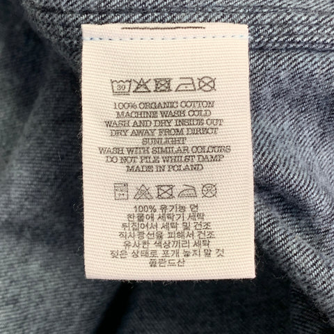 YMC Size L Billy Bob Navy Indigo Contrast Stitch Cotton Denim Western Long Sleeve Shirt