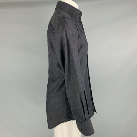 DOLCE & GABBANA Size S Black Nailhead Cotton Button Up Long Sleeve Shirt